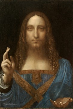 Leonardo da Vinci Salvator Mundi 1500 Pinturas al óleo